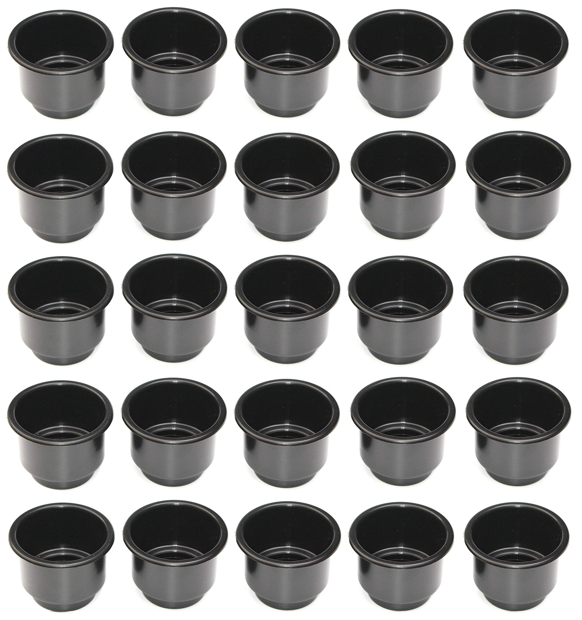 50 Pack 3 5/8 Inch Black Jumbo Cup Holders for Boats, RVs, Cars, Trucks - Perfect for Poker Tables, Pool Tables & Sofas - Durable Large Size Drink Inserts for Outdoor & Indoor Use