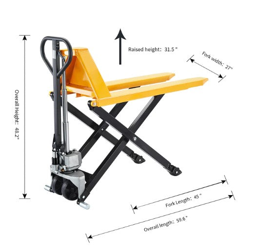 Apollolift A1015 Heavy Duty Pallet Jack - 2200 lbs Capacity, 45