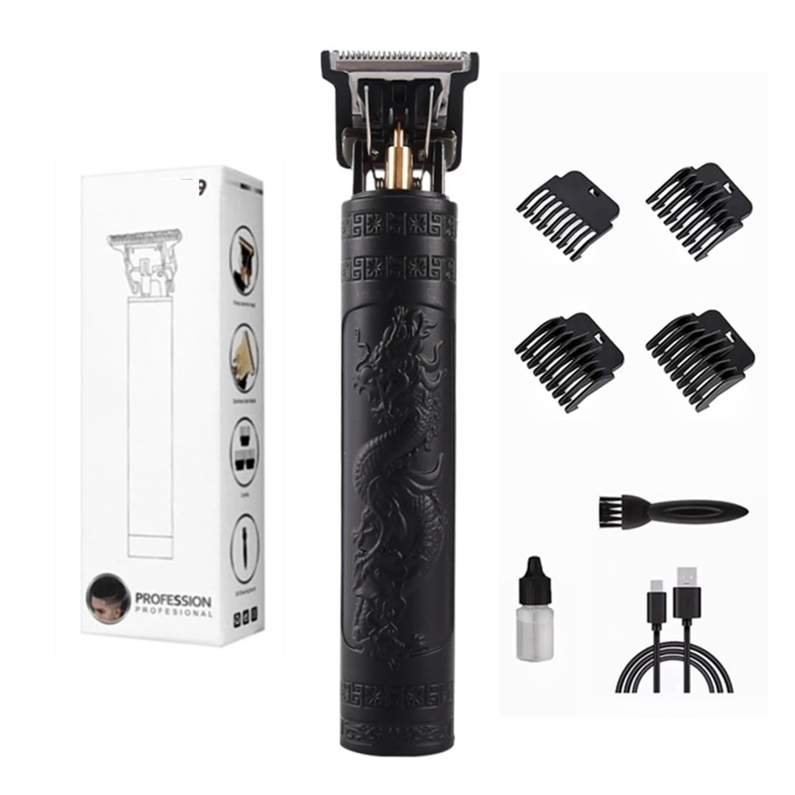 T9 Electric Hair Clipper for Men - LCD Display, 0mm Shaver, Professional Hair Trimmer, Home & Travel Barber Kit, Cordless Shaving Machine (Black) - Perfect for Beard Grooming, Head Shaving & Body Hair Trimming at Home or On-the-Go