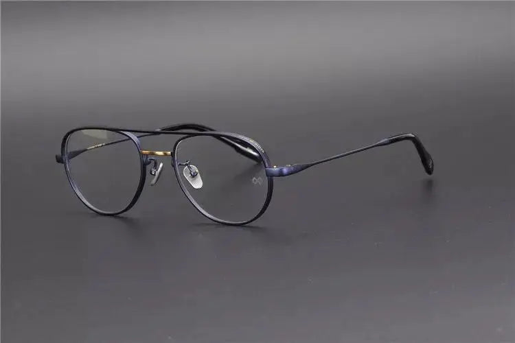 Stylish Aimee Unisex Full Rim Oval Double Bridge Titanium Eyeglasses Frame 9531 - Lightweight & Durable for Work, Reading & Everyday Wear