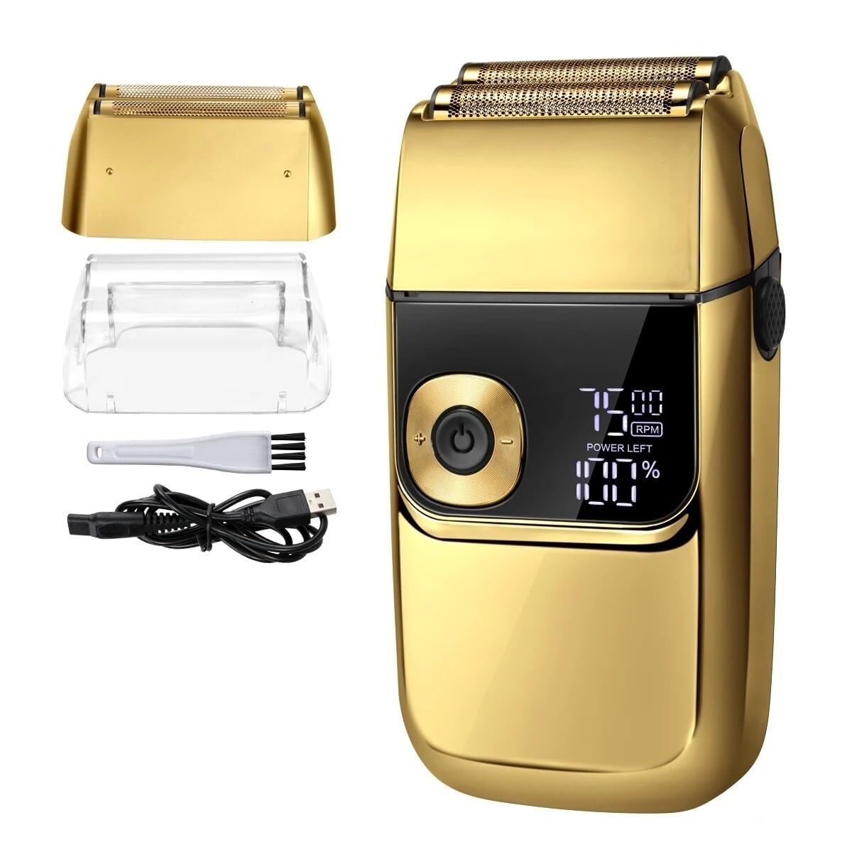 Professional Cordless Electric Razor for Men - Double Foil Shaver for Bald Head & Beard Trimming - Perfect for Home Barbering, Travel & Grooming Kits