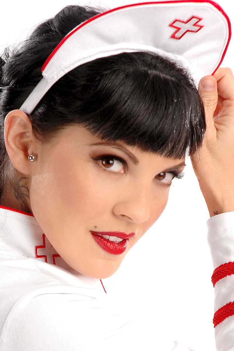 Nasty Nurse Hat 2 - Halloween Costume Accessory for Adults | Scary Medical Role Play & Cosplay | Perfect for Halloween Parties, Haunted Houses & Themed Events