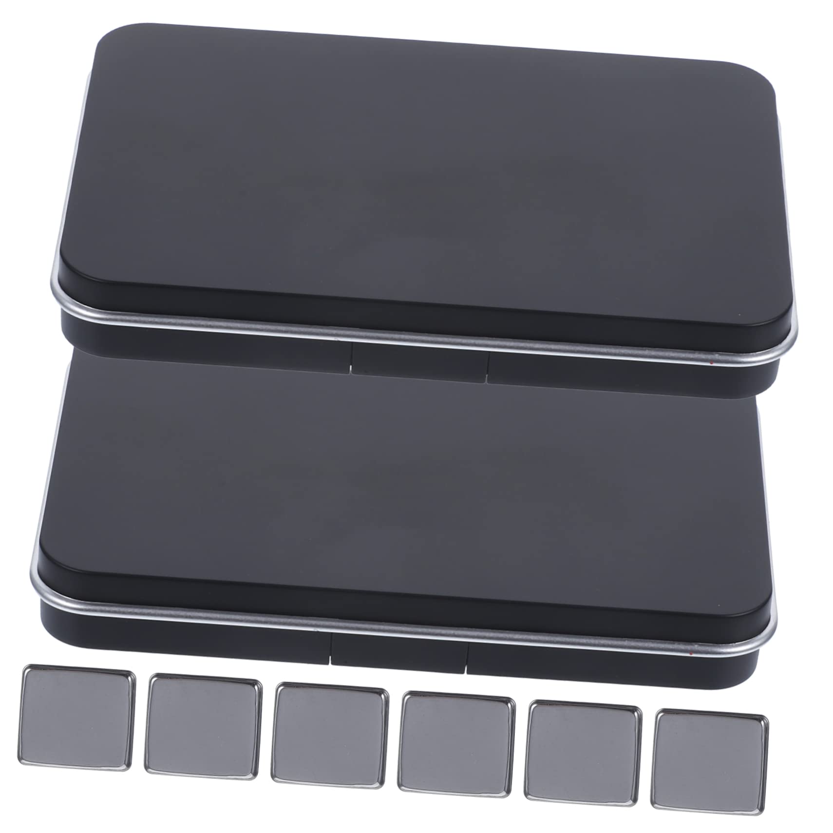 GLSTOY 2 Pack Magnetic Makeup Storage Box - Empty Cosmetic Organizer for Eyeshadow, Lipstick & Blusher | DIY Makeup Case with Strong Magnets | Perfect for Travel, Vanity & Professional Makeup Artists