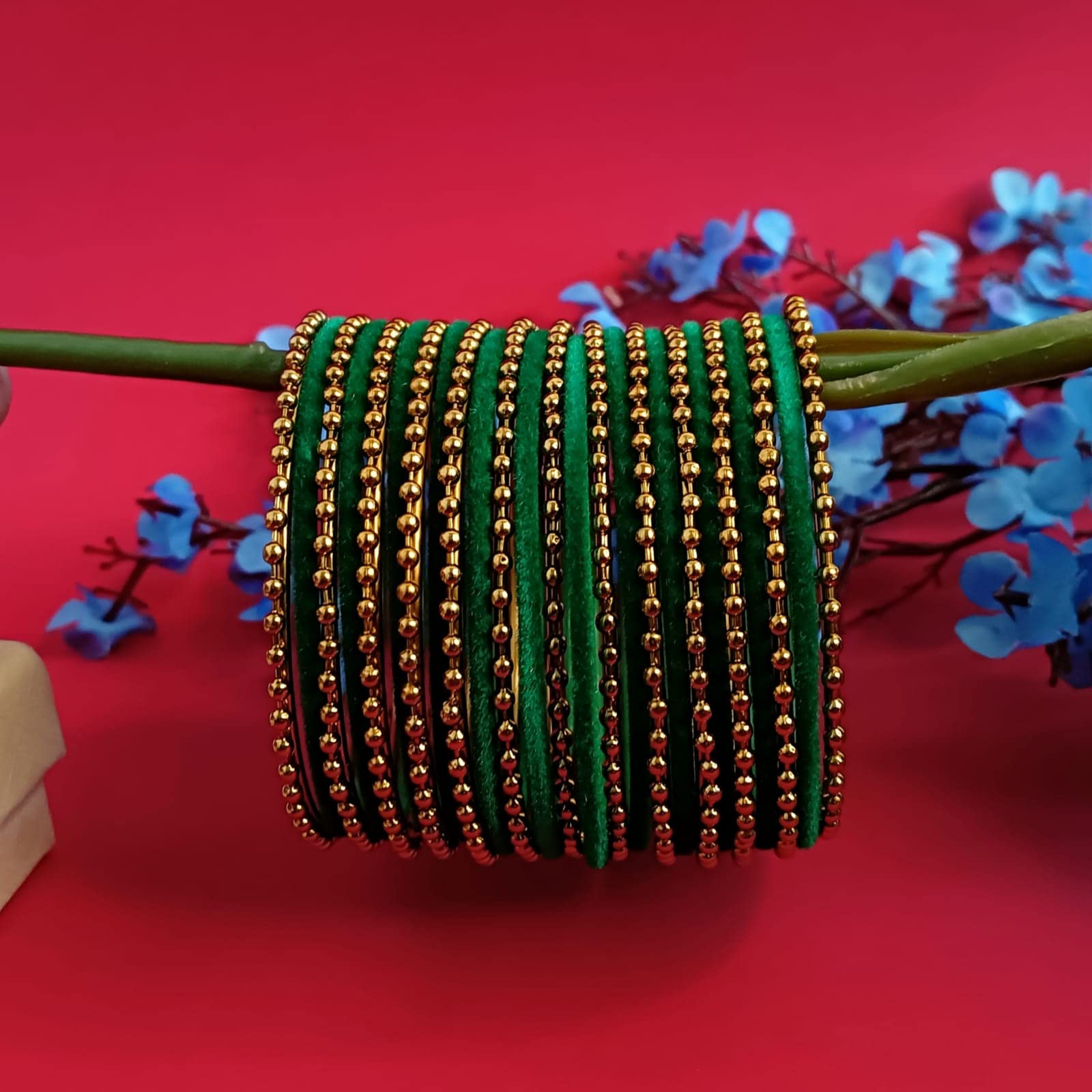 Efulgenz Indian Oxidized Jewelry Set - Boho Velvet Bangles & Bracelets for Women | Navratri Festival, Ethnic Fashion, Wedding & Party Accessories