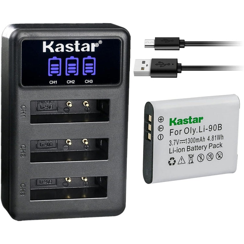 Kastar OM SYSTEM LI-90B & LI-92B Replacement Battery with Charger - Compatible with Olympus Cameras - Perfect for Travel Photography & Professional Shooting