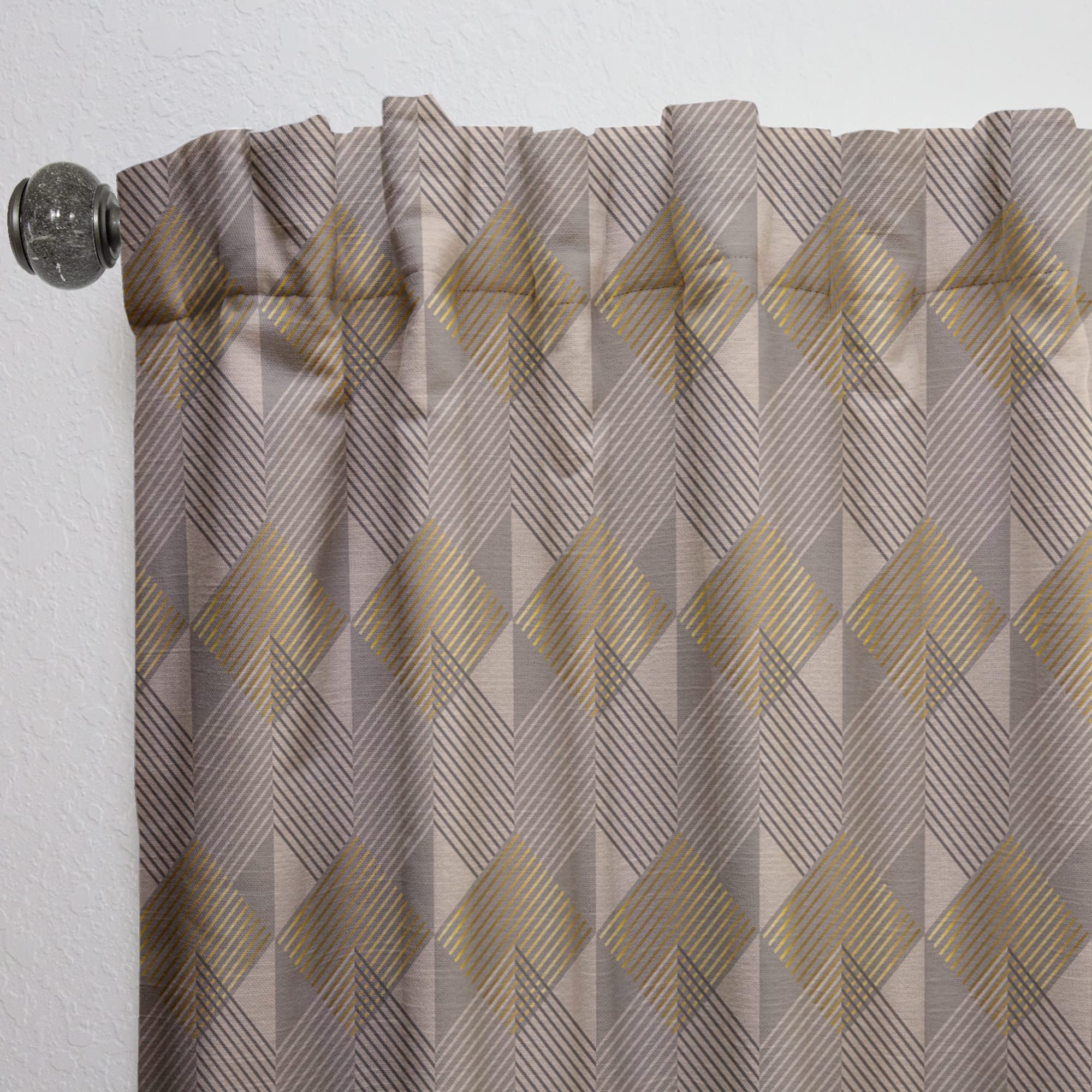 Retro Square Design VI Thermal Insulated Curtains - Single Panel 52x108 - Blackout Drapes for Bedroom & Living Room - Perfect for Home Decor and Light Control