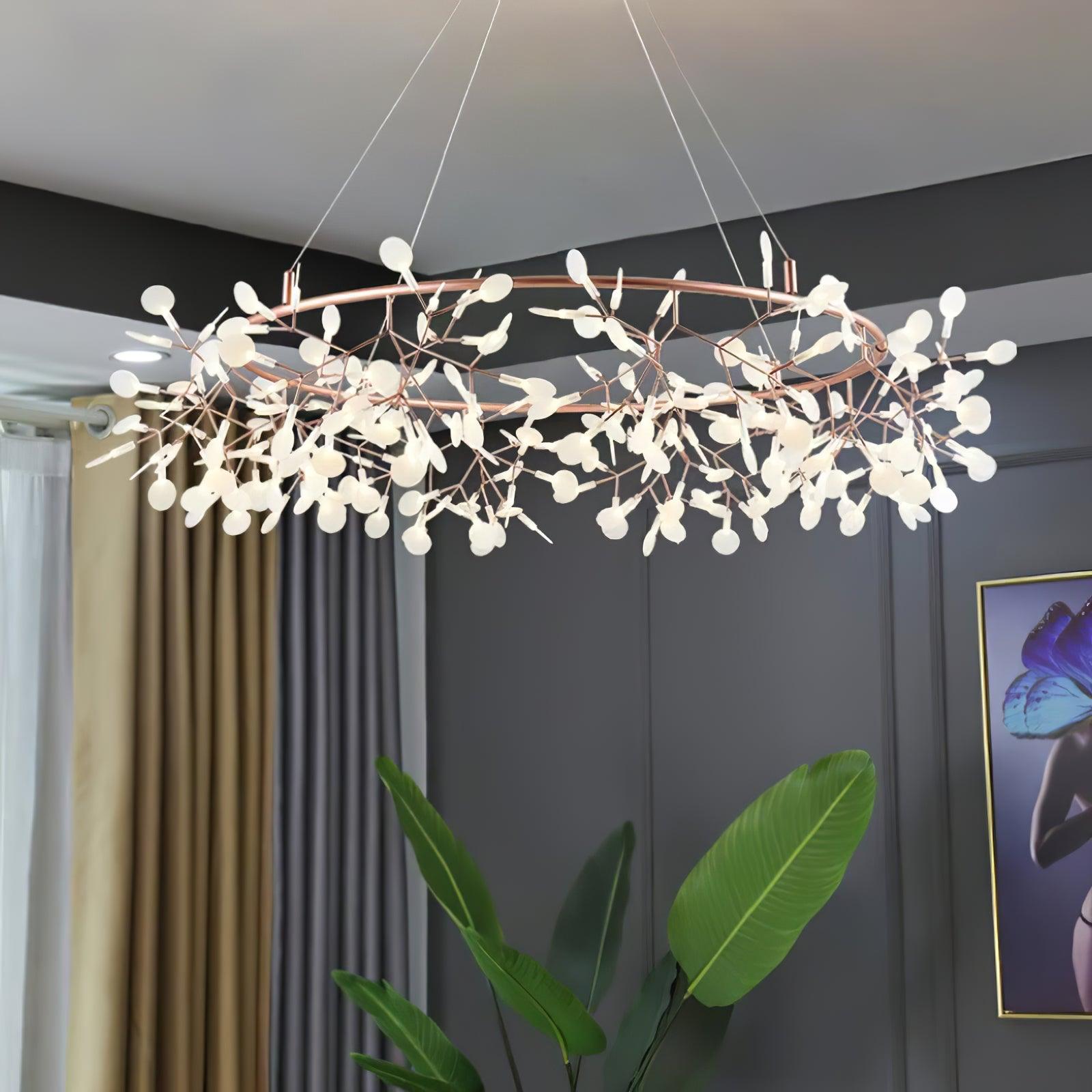 Big O Firefly LED Chandelier - Modern Crystal Ceiling Light Fixture for Dining Room, Bedroom, Living Room | Energy Efficient Dimmable Hanging Lamp for Home Decor & Wedding Venue Lighting