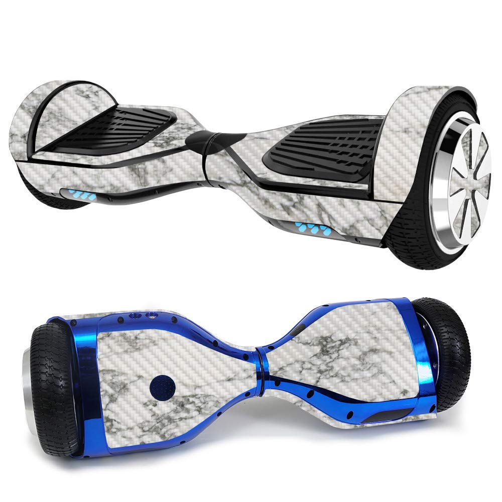 Premium Carbon Fiber Skin for Ultra Hoverboard - White Marble Design | Protective & Durable Textured Cover | Easy to Apply & Remove | Made in USA | Perfect for Personalization & Outdoor Riding Protection