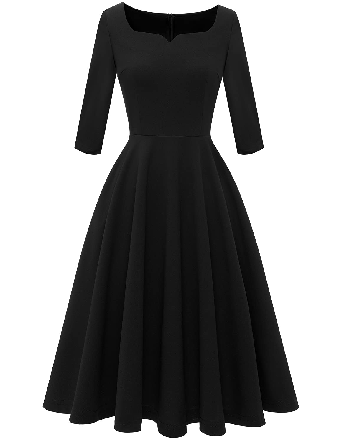 Vintage Tea-Length Bridesmaid Dress with Pockets - Formal Swing Dress for Women | Perfect for Weddings, Parties & Special Occasions