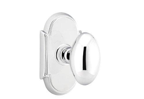 Emtek Full Dummy Set - Style 8 Rosette with Egg Knob in Flat Black (US19) | Premium Cabinet Hardware for Modern Kitchens & Bathrooms