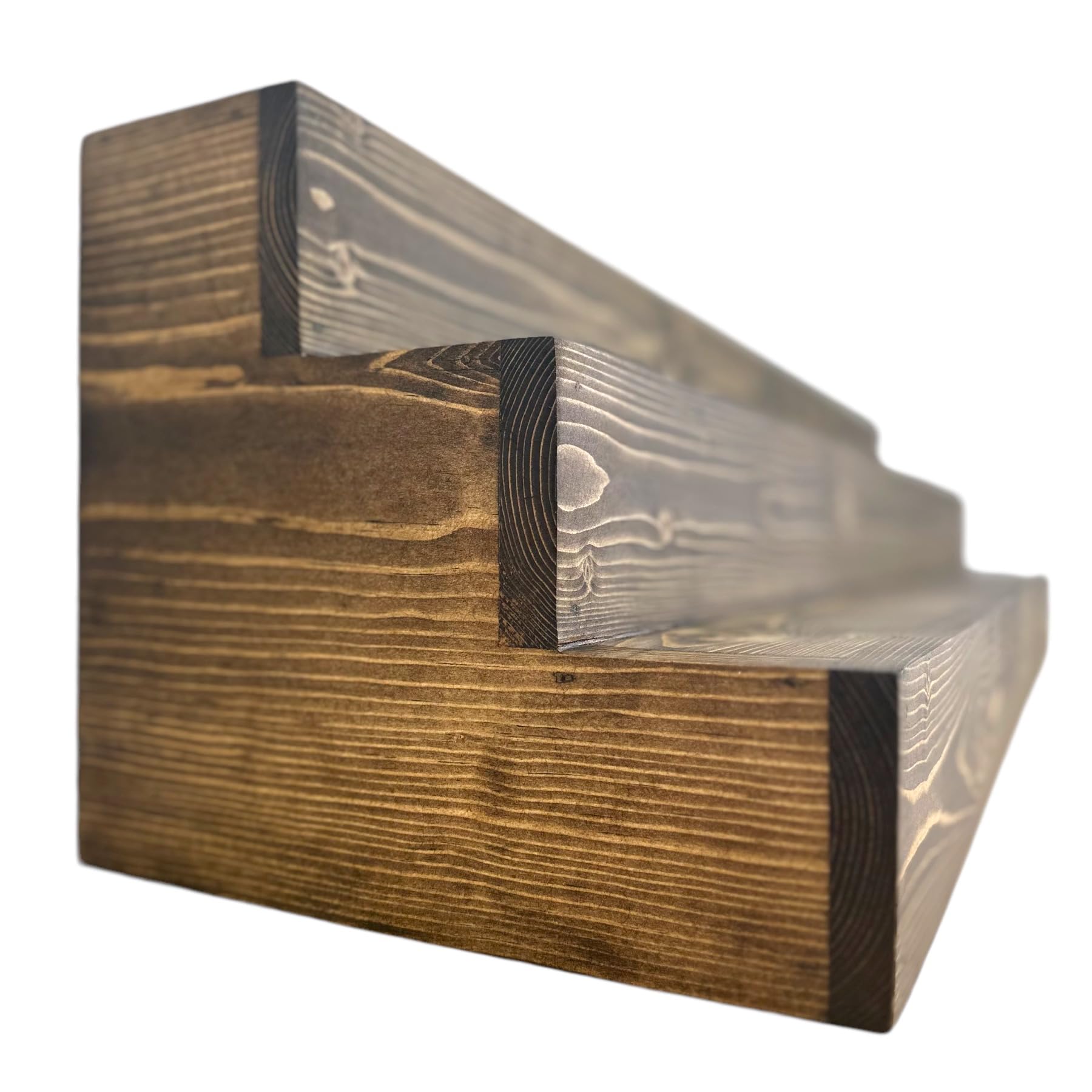 Handmade 3-Tier Wooden Display Shelf for Liquor Bottles & Bar Accessories - 30