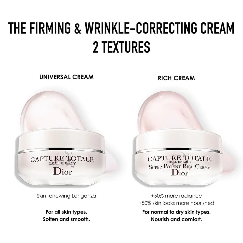 Dior Capture Totale C.E.L.L. Energy Firming & Wrinkle-Correcting Cream - 1.7 oz Anti-Aging Face Moisturizer for Women | Day & Night Cream for Youthful Skin | Perfect for Mature Skin & Wrinkle Reduction
