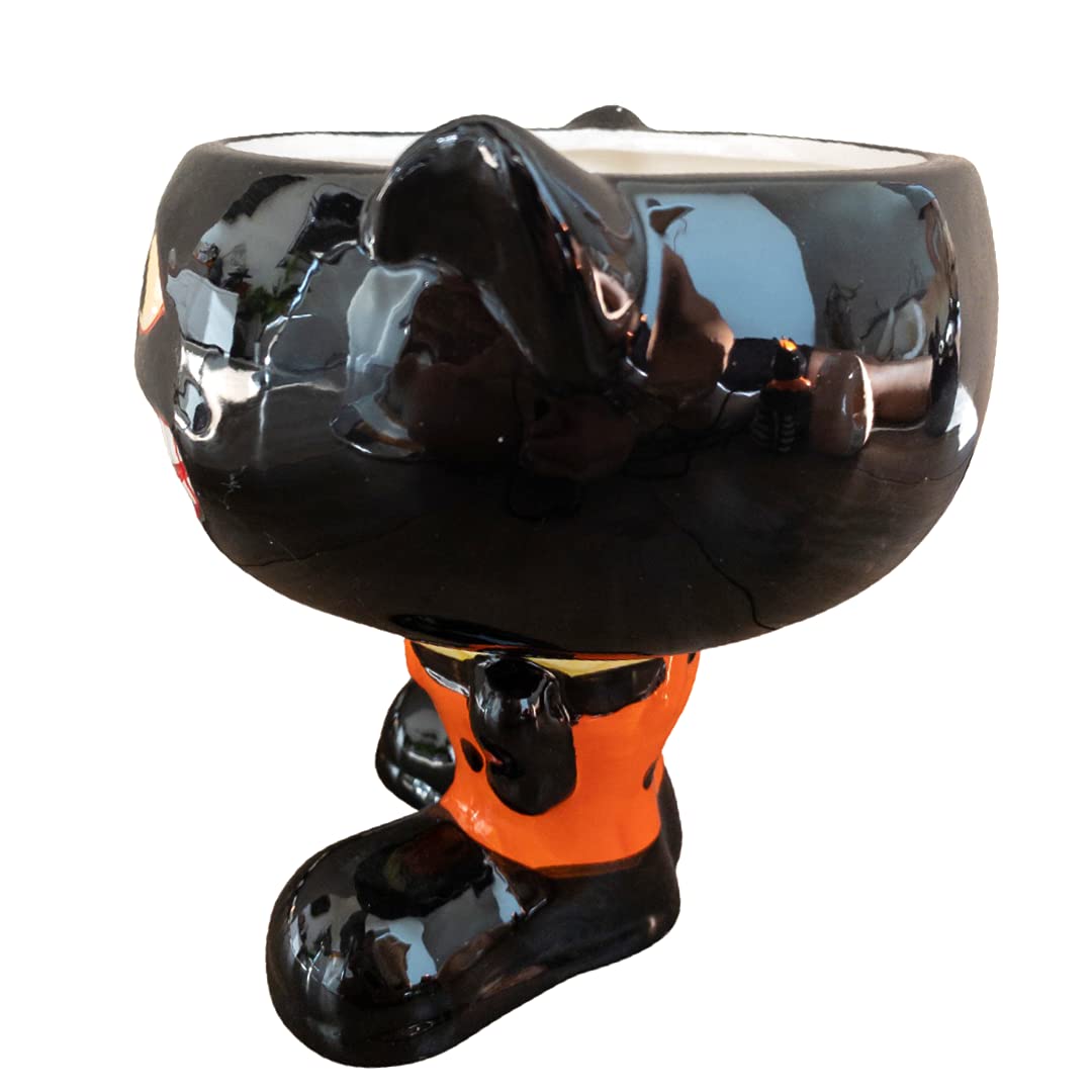 Spooky Cat Halloween Candy Bowl - Fun Trick-or-Treat Dish for Halloween Party Decor & Candy Display - Perfect for Halloween Decorations, Treat Distribution & Festive Table Centerpiece