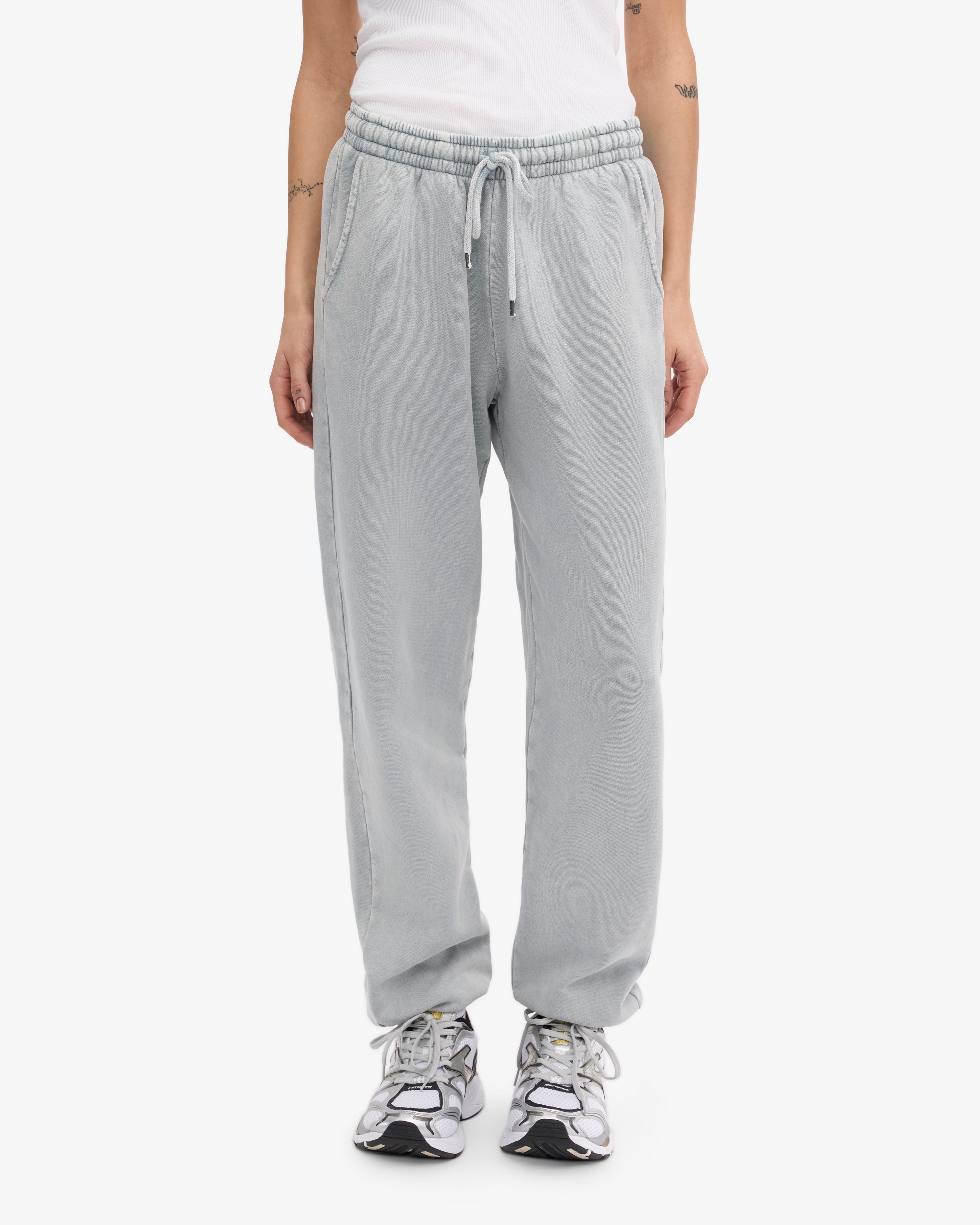 Organic Cotton Sweatpants for Women & Men - Soft Faded Grey Joggers for Lounge & Workout - Comfortable Casual Pants for Home, Gym & Travel
