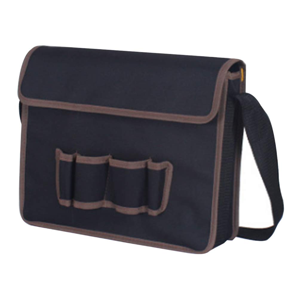 Utoolmart Professional Heavy Duty Tool Pouch - Adjustable Oxford Canvas Work Belt with Waterproof Protection - Perfect for Construction, Carpentry & DIY Projects (Black, 1-Pack)