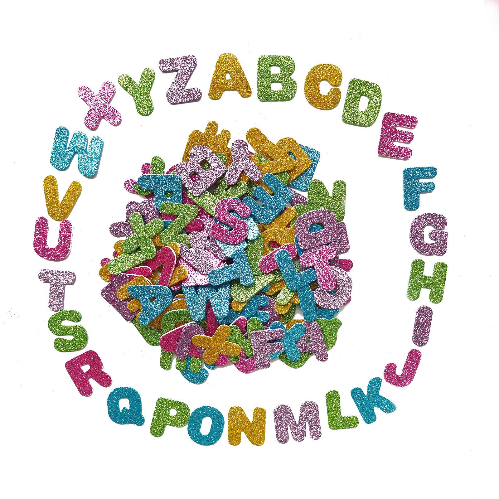 Jtnohx 140 Pcs Glitter Foam Letter Stickers for Kids Crafts - 1.57