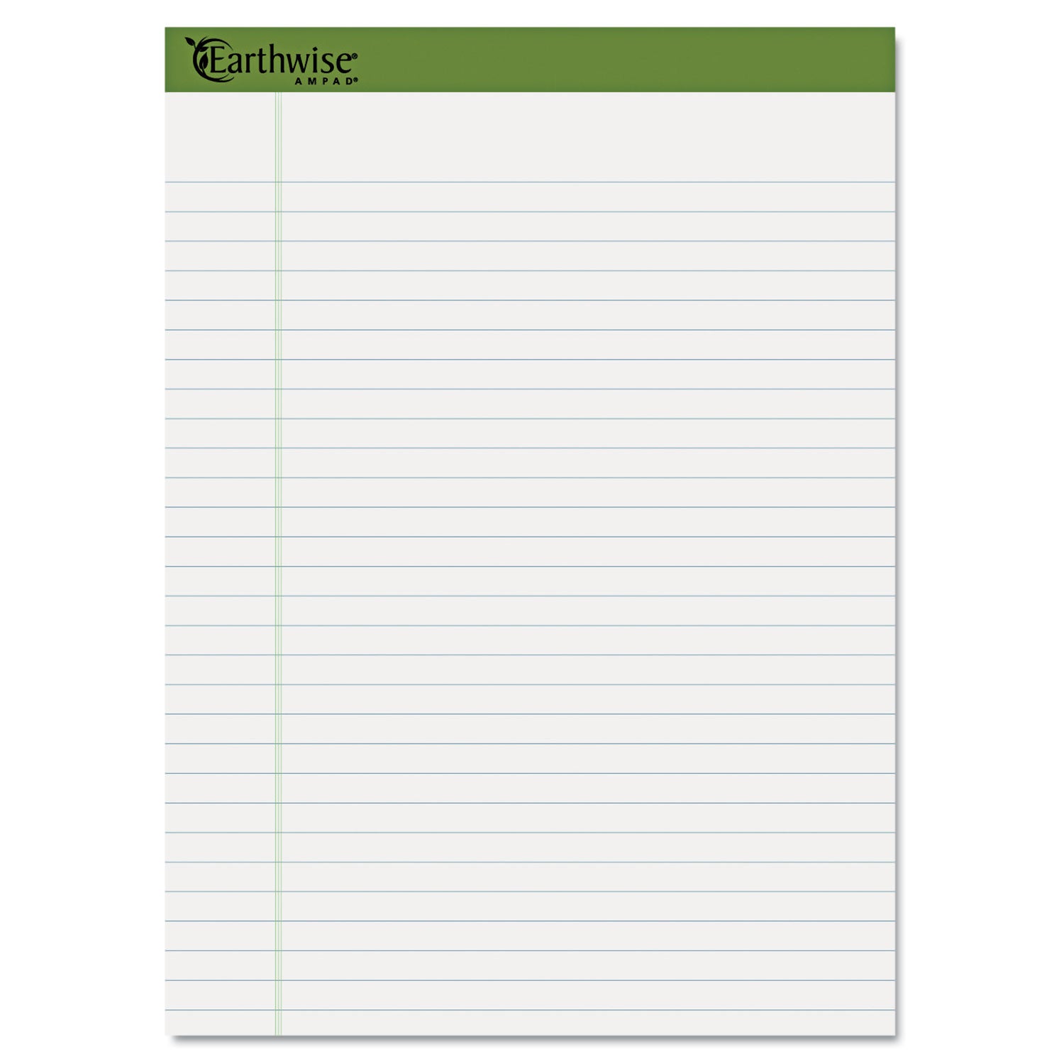 Ampad® Earthwise Recycled Writing Pad - Wide/Legal Rule, Politex Sand Headband, 40 Sheets (8.5