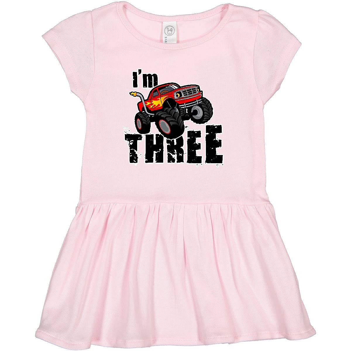 Inktastic Monster Truck 3rd Birthday Toddler Dress for Boys - Cute Graphic Tee Outfit for Kids Party, Playdate & Birthday Celebration