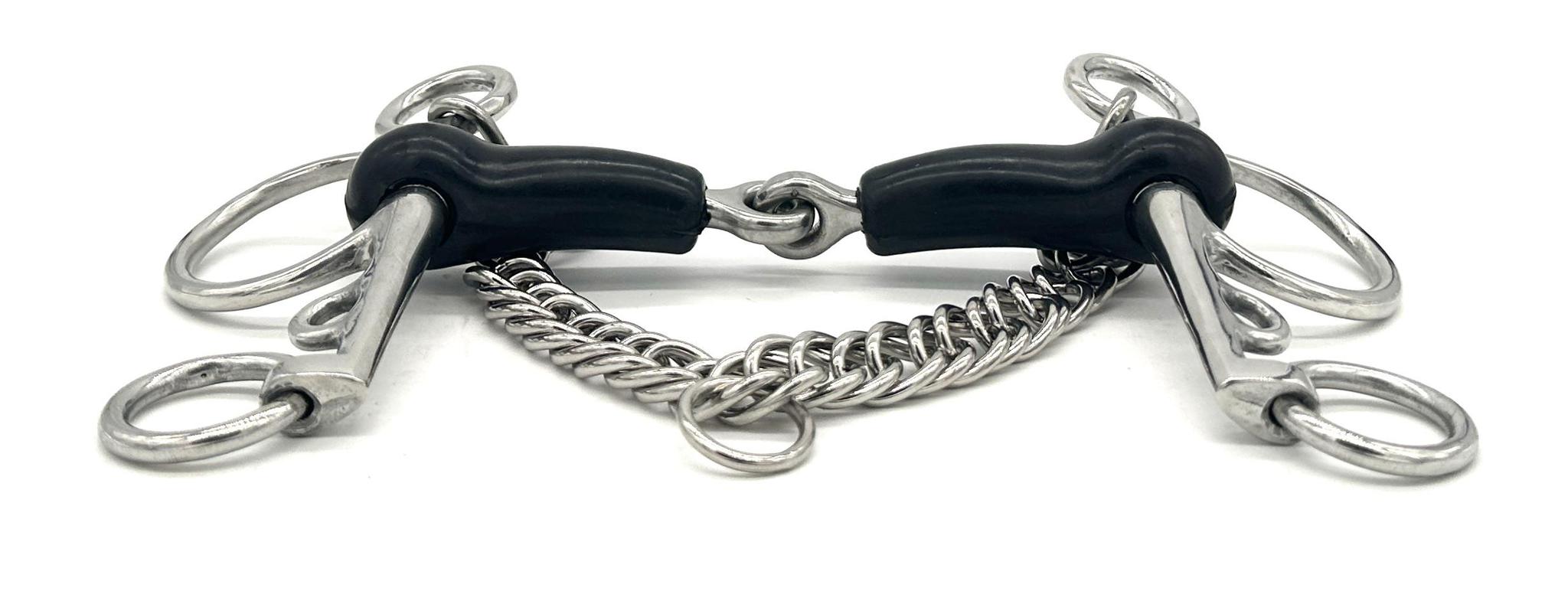 Jake Adams Rubber Single Joint Pelham Bit - Horse Training Bit for English Riding, Dressage & Show Jumping - Comfortable & Durable Equestrian Equipment