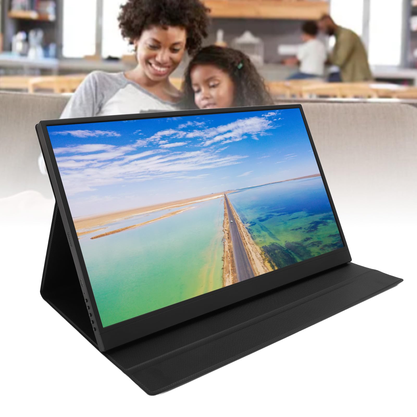 Vikye 17.3 Inch Portable Monitor with 2.5K HDMI Display, 60Hz Refresh Rate, Built-in Speakers, 16:9 External Expansion Screen - Perfect for Laptop Extensions, Gaming, and Business Presentations