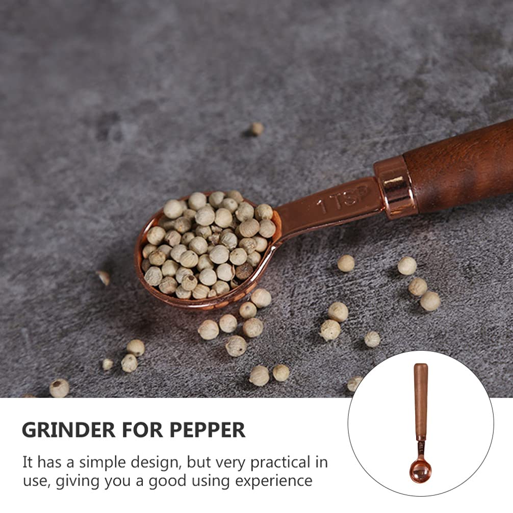 Premium Hemoton Coffee Bean Sea Salt & Pepper Set - 3-Piece Wooden Salt and Pepper Shakers with Refillable Dispenser for Kitchen, Dining Table & BBQ | Natural Wood Spice Containers for Home, Restaurant & Outdoor Cooking