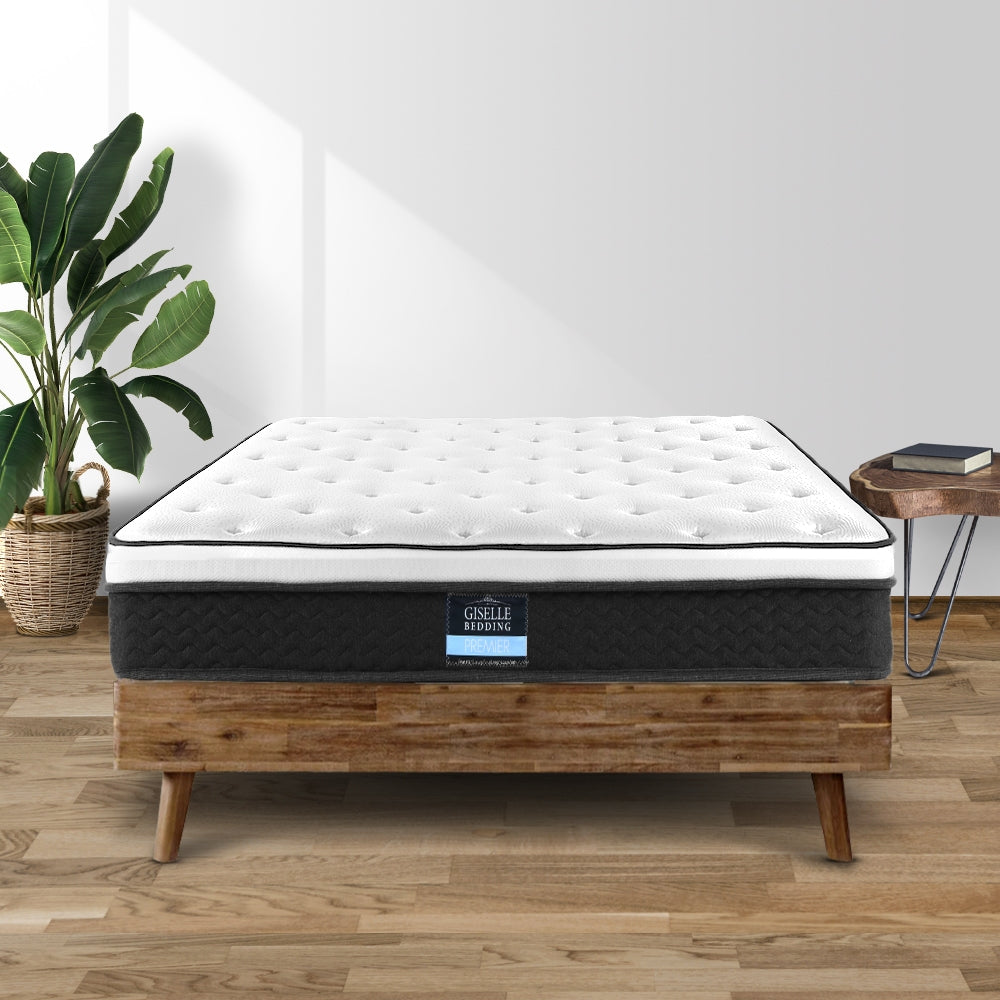 Bonita Euro Top Bonnell Spring Mattress - 21cm Thick Single Size, Medium Firm Support for Back Pain Relief - Perfect for Guest Rooms, Dorms & Small Apartments