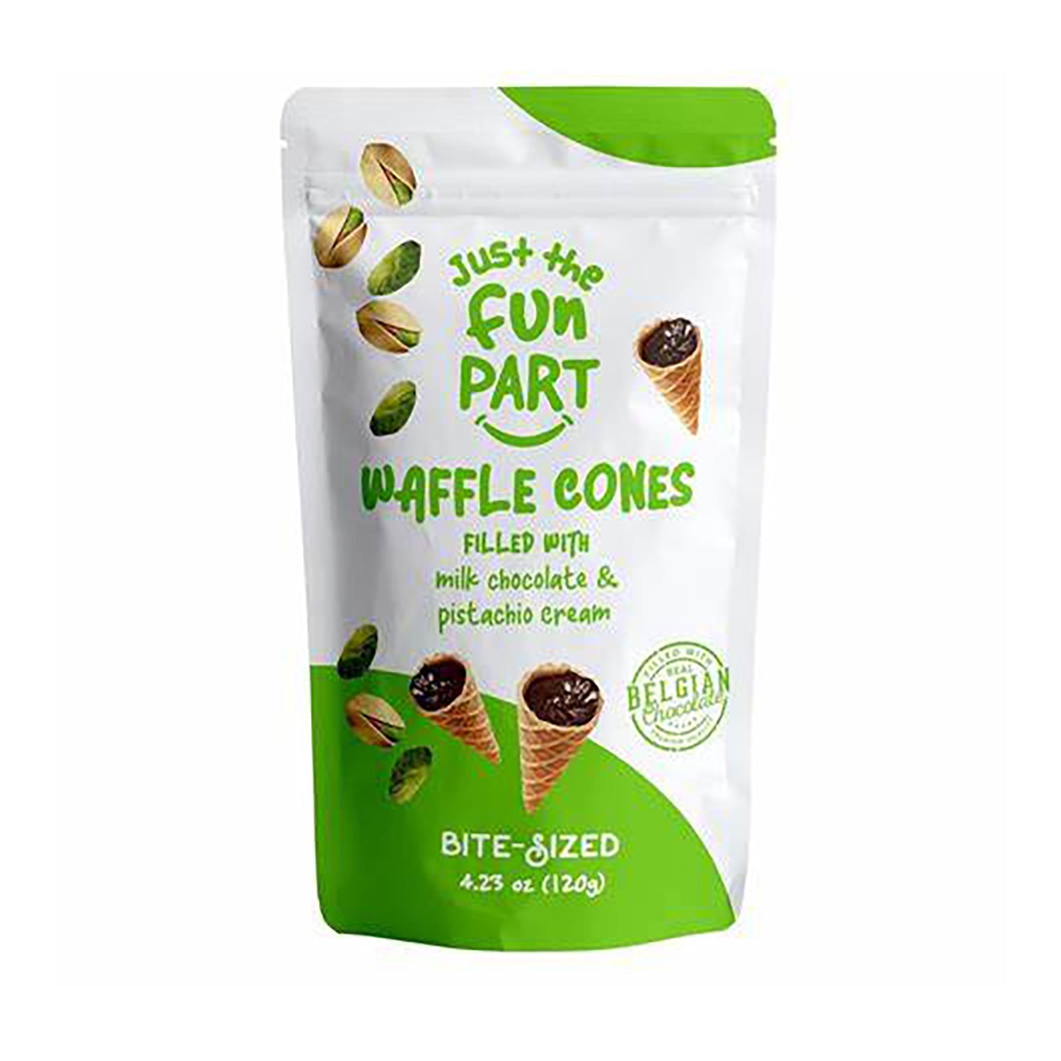Just the Fun Part Waffle Cone Pistachio Cream - 4.23oz Bag | Delicious Ice Cream Topping for Desserts, Snacks & Party Treats