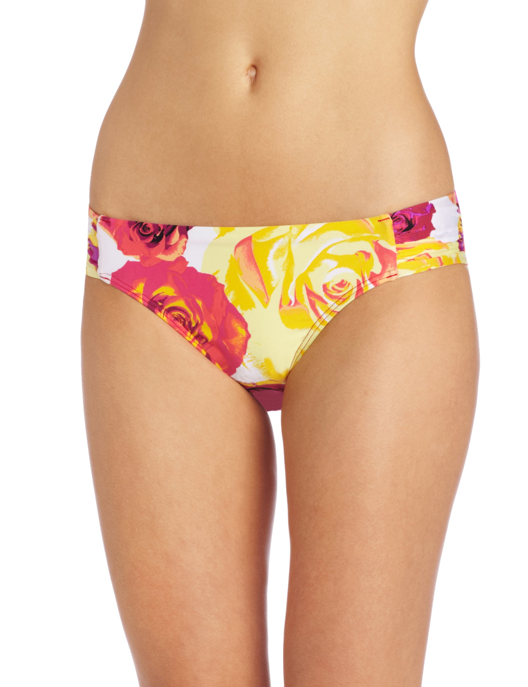 Jantzen Women's Rose Parade Side Tab Hipster Swimsuit Bottom - High Waisted Bikini Bottoms for Beach, Pool & Summer Vacations