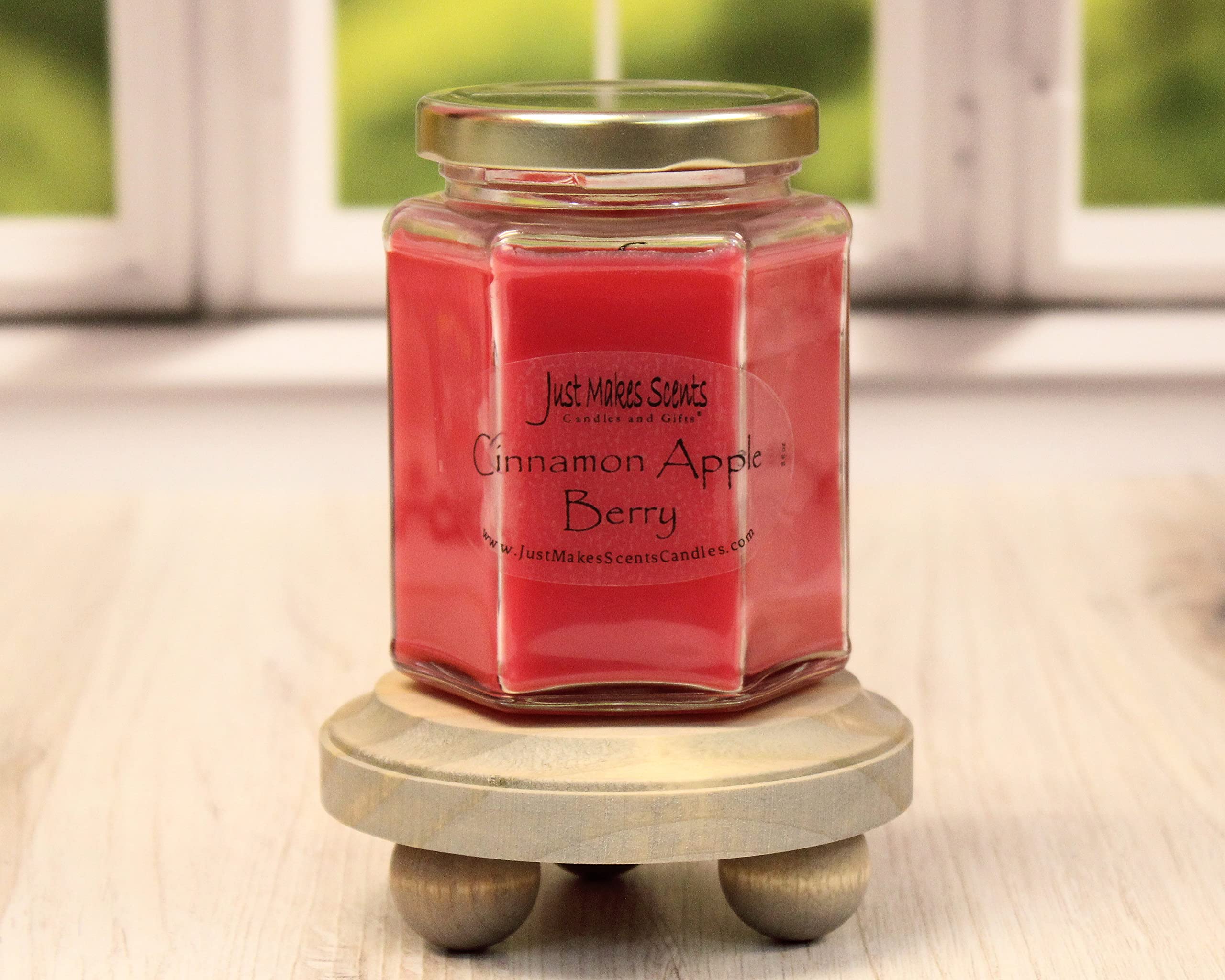 3 Pack - Cinnamon Apple Berry Scented Candles | Natural Soy Wax, Hand Poured in USA | Fall & Winter Home Decor, Cozy Aromatherapy for Living Room, Bedroom & Office