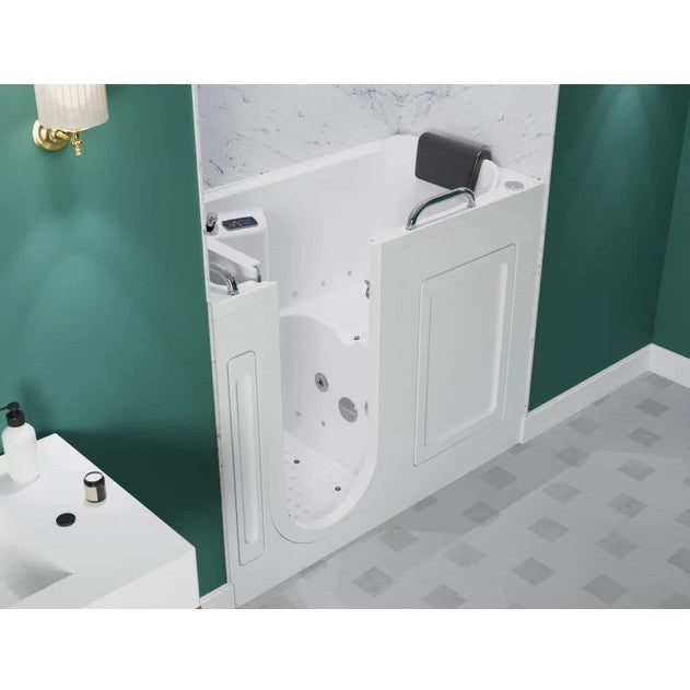 Anzzi 2753FLWL 27 x 53 Inch Left Drain Walk-In Bathtub with Whirlpool Air Jets & Waterfall Quick Fill - Ideal for Elderly & Mobility Limited Users, Spa-Like Relaxation at Home