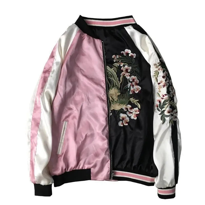 Stylish Floral Bomber Jacket for Women - Lightweight Spring/Summer Fashion Outerwear - Perfect for Casual Outings, Streetwear & Date Nights