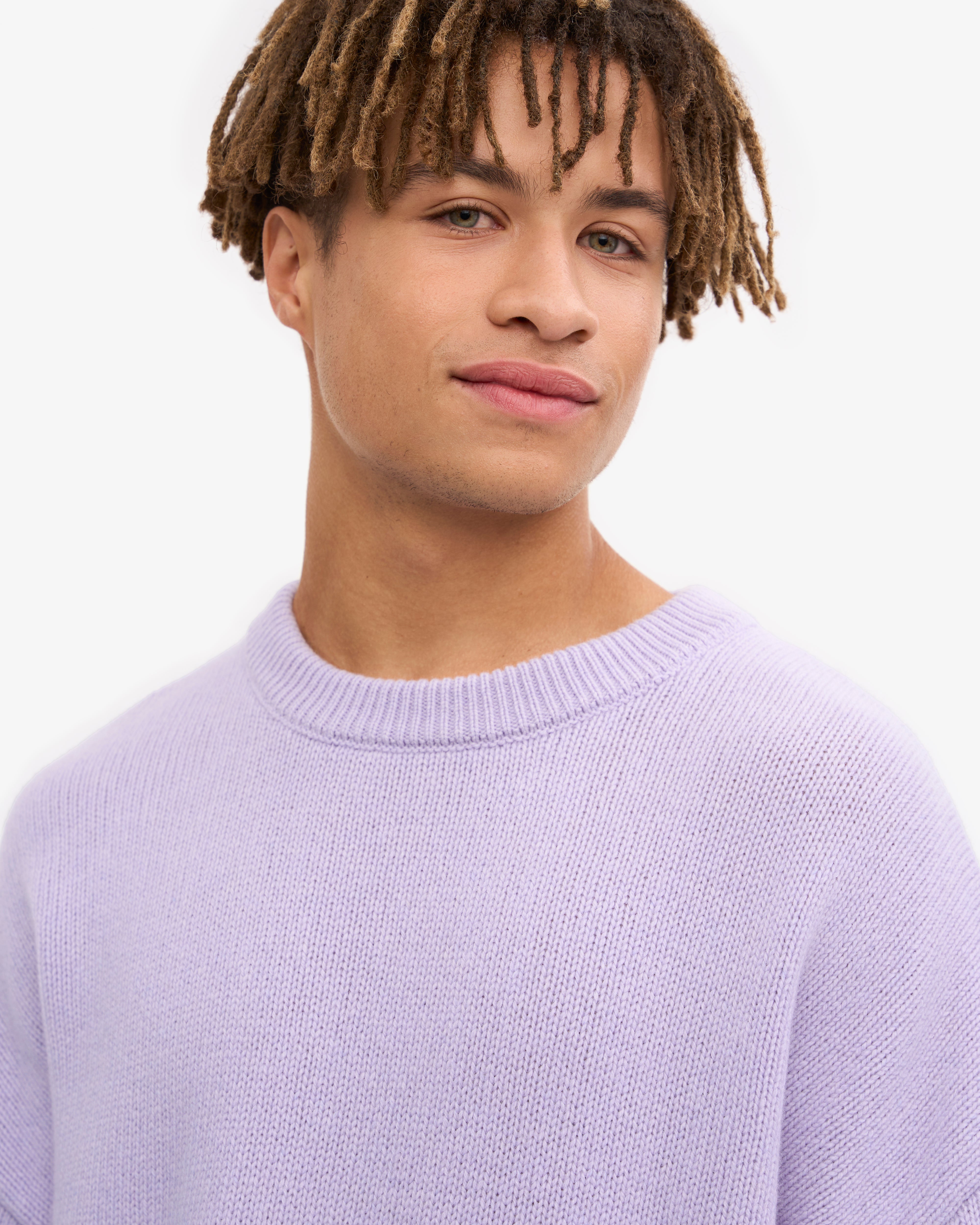 Premium Oversized Merino Wool Sweater - Ultra Soft Lavender Crewneck Pullover for Women | Cozy Winter Wear, Casual Outfits & Lounge Comfort