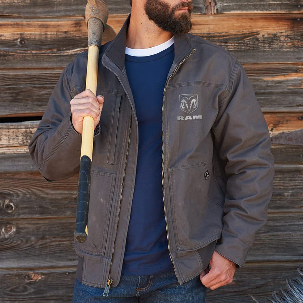 RAM Trucks Dri Duck Force Bomber Jacket - 男士灰色防风防水夹克，适合户外工作与日常通勤