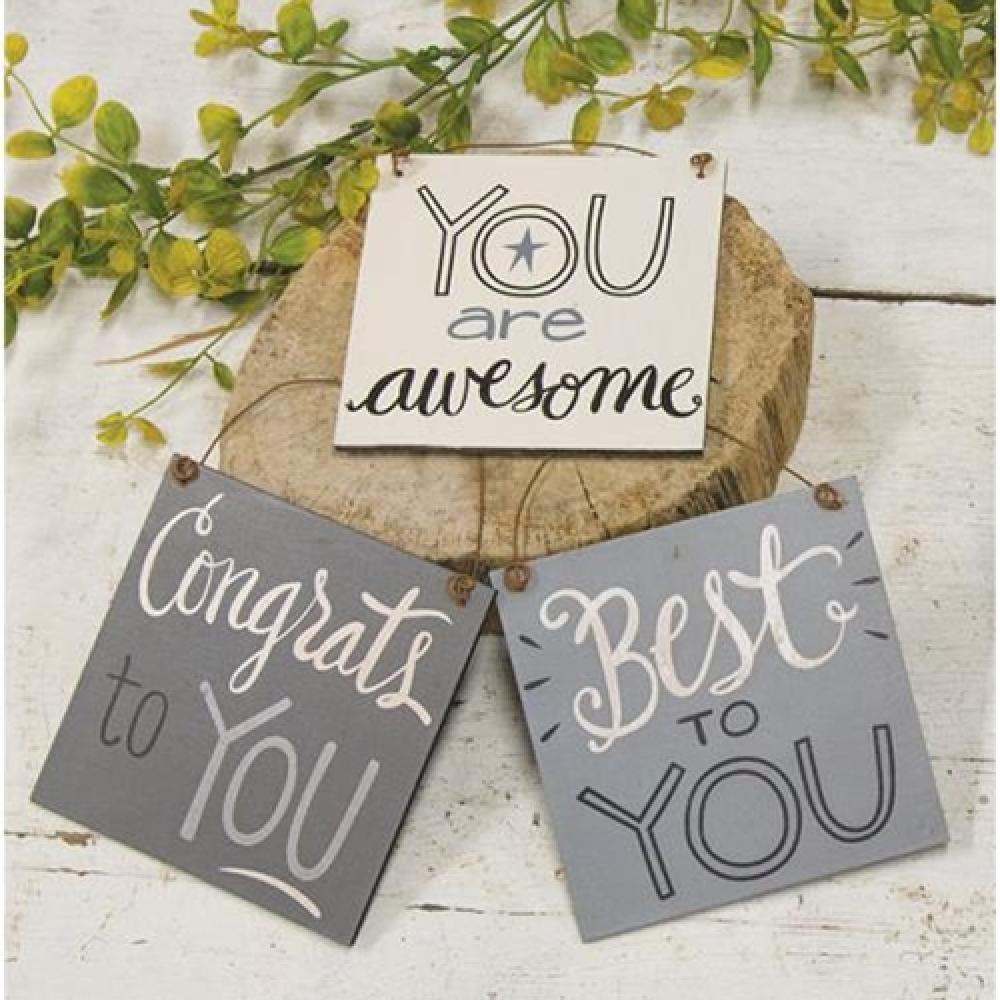Best To You Ornament 3-Piece Set - Elegant Christmas Tree Decorations for Holiday Home Decor & Gift Giving
