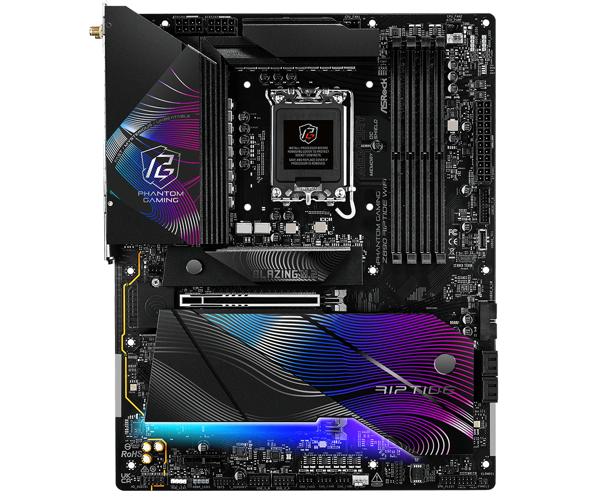 ASRock Z890 Riptide WiFi ATX Motherboard - Intel LGA 1851 Socket, DDR5 RAM Support, Dual Band WiFi 6, PCIe 5.0 - Perfect for Gaming PCs, Content Creation & High-Performance Workstations