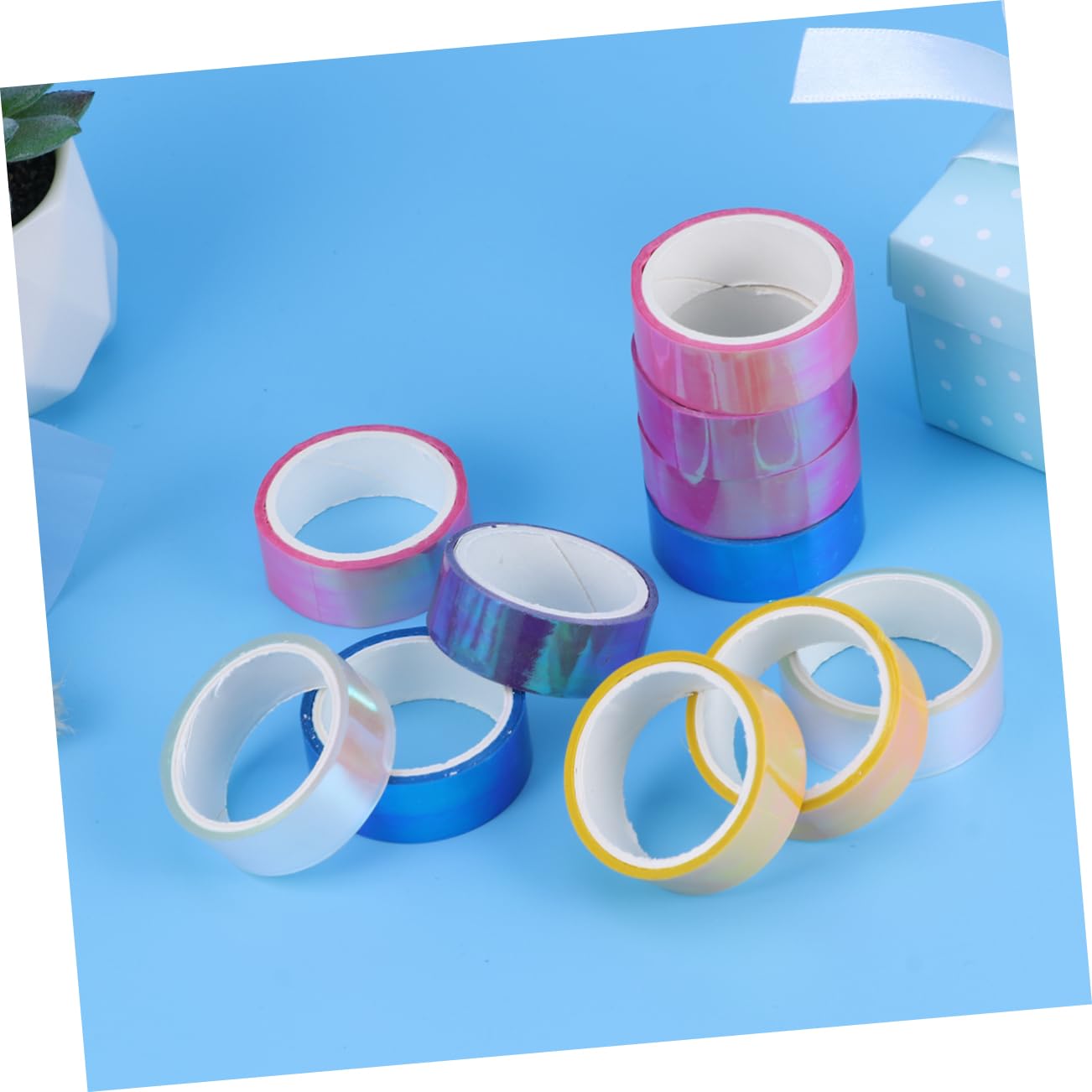 NUOBESTY 12 Rolls Adhesive Tape - Waterproof Labeling Tape for Students, Office & Home Organization - Perfect for Notebooks, Files, Storage Boxes & DIY Crafts
