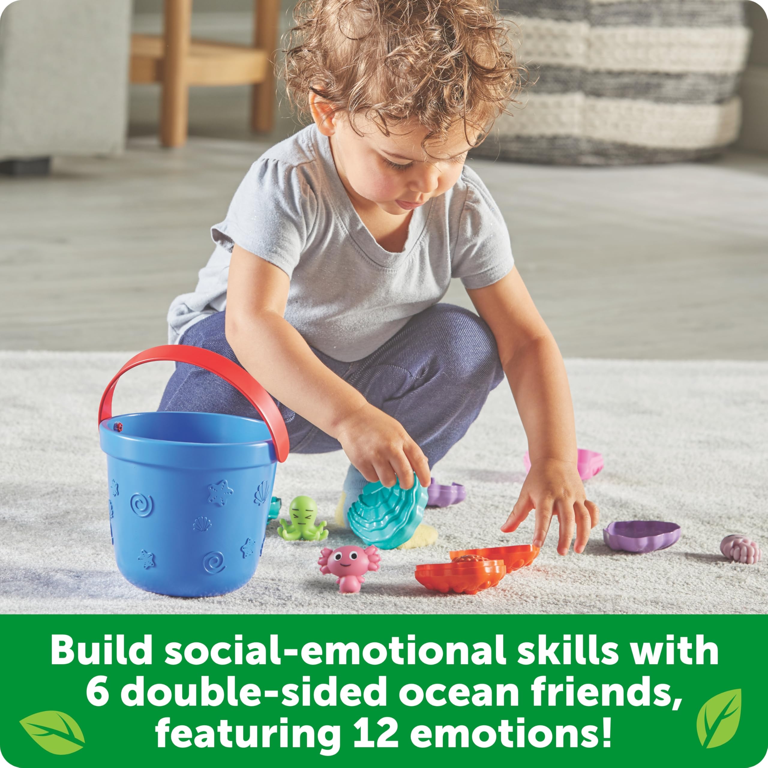 Learning Resources Ocean Emotions Seashells & Animal Figures - Montessori Sensory Toys for Toddlers, Preschool Classroom Must Haves | Sand Play, Beach Games & Easter Gifts for Kids