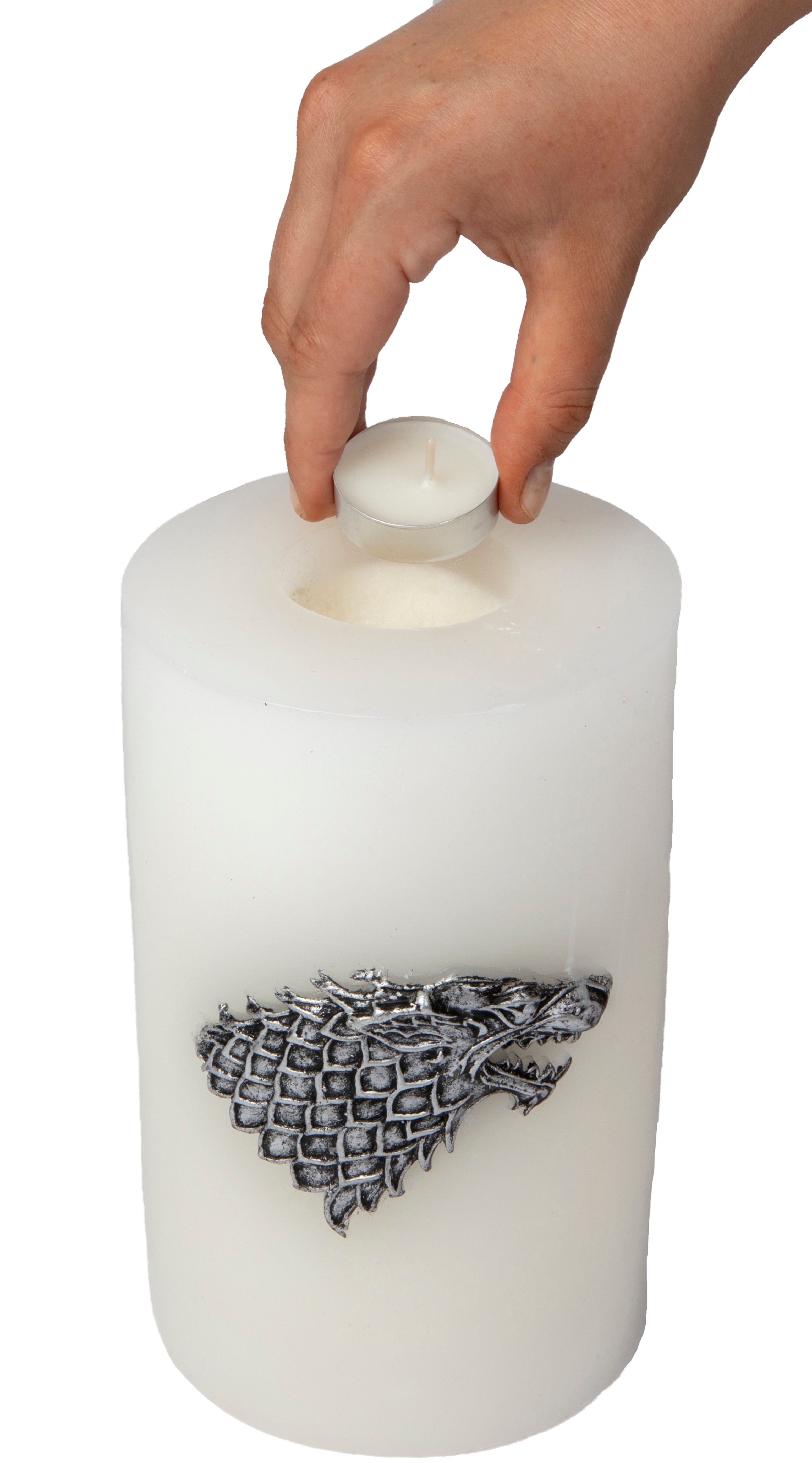 House Stark Sigil Candle - Game of Thrones Inspired Large Sculpted Wax Candle for Home Decor, Gifts & Medieval Themed Parties