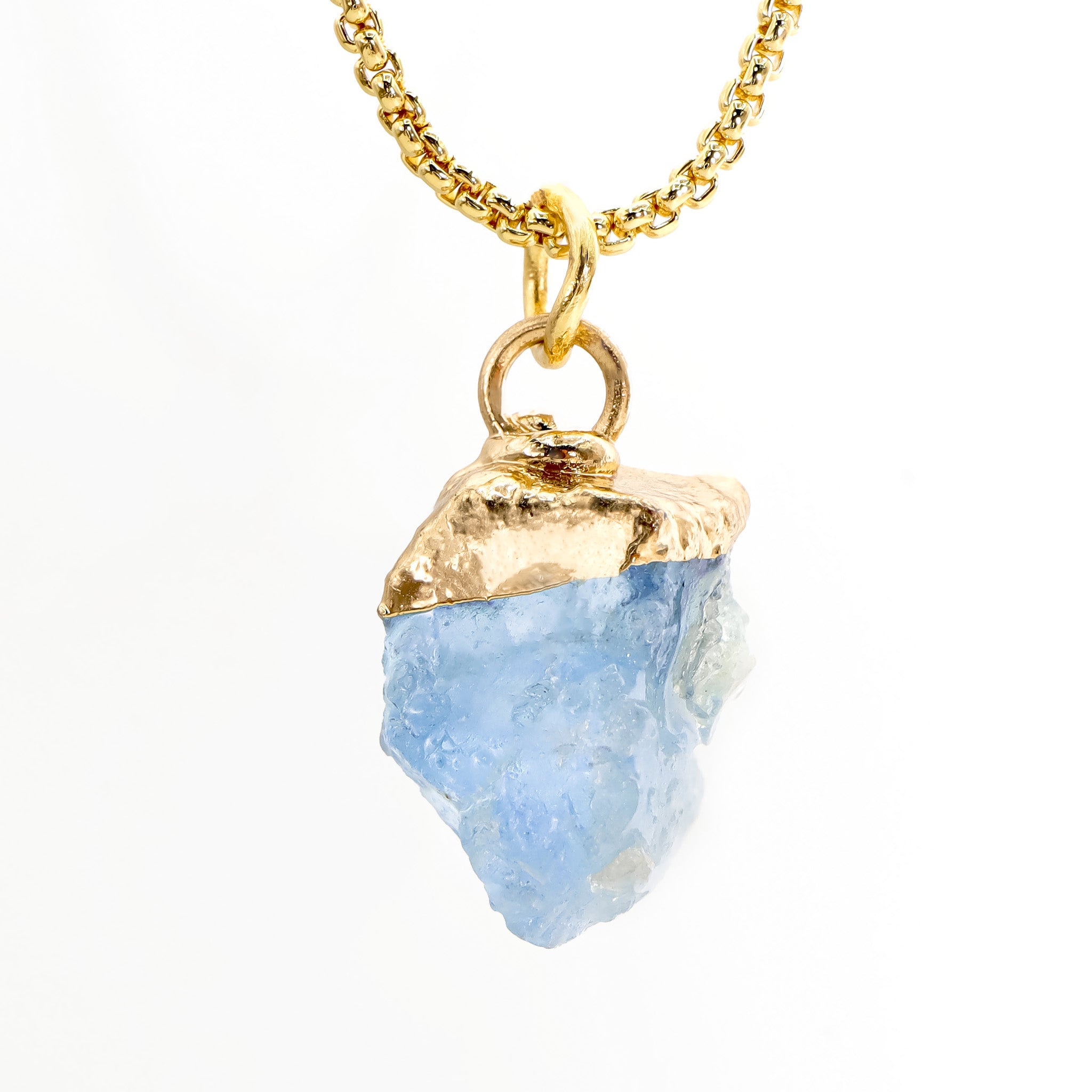 18K Gold Plated Aquamarine Pendant Necklace - March Birthstone Jewelry for Women, Elegant Gift for Birthday, Anniversary & Mother's Day
