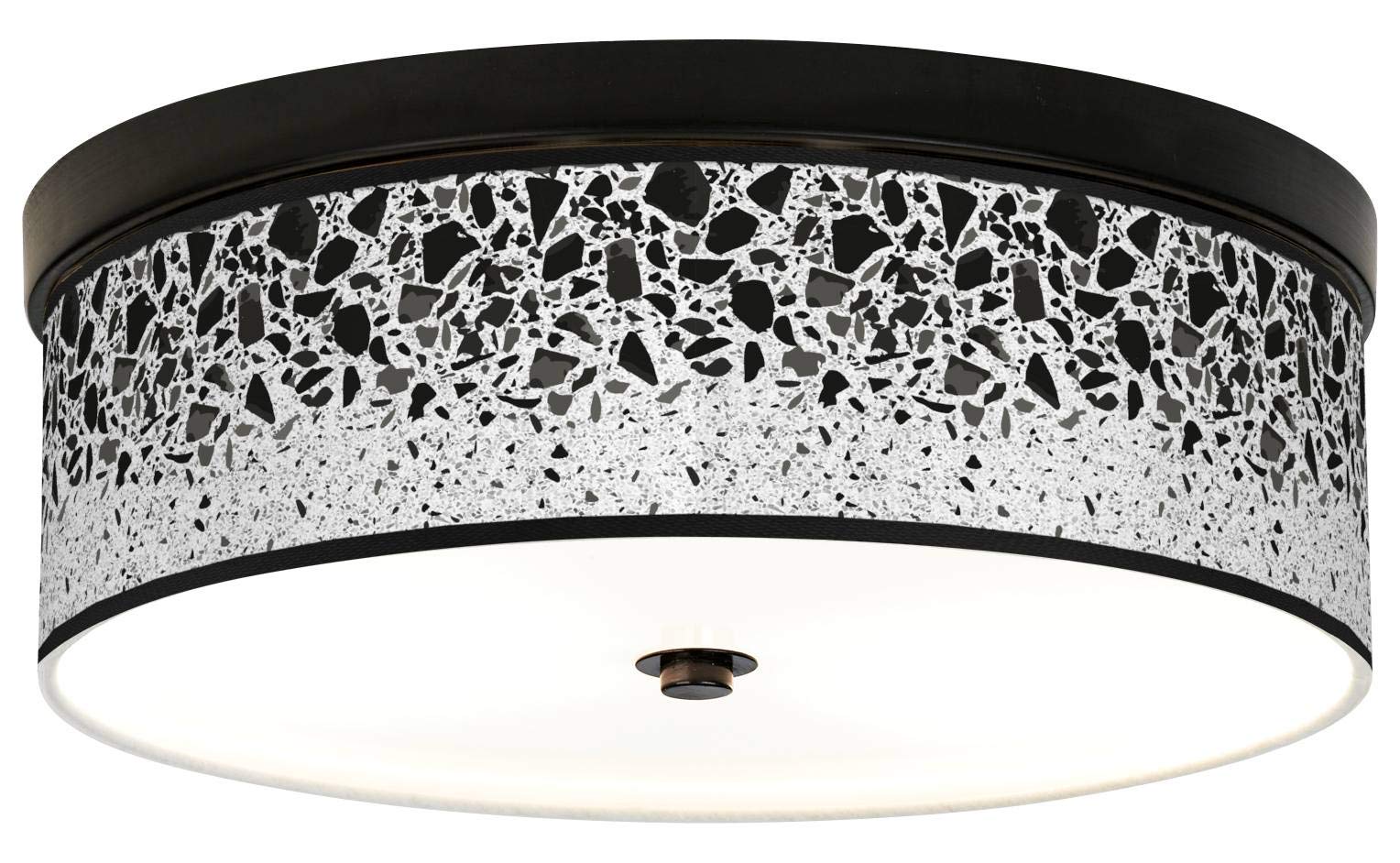 Energy Efficient Bronze Terrazzo Ceiling Light with Giclee Print Shade - Modern Home & Office Lighting for Living Room, Bedroom, or Dining Area