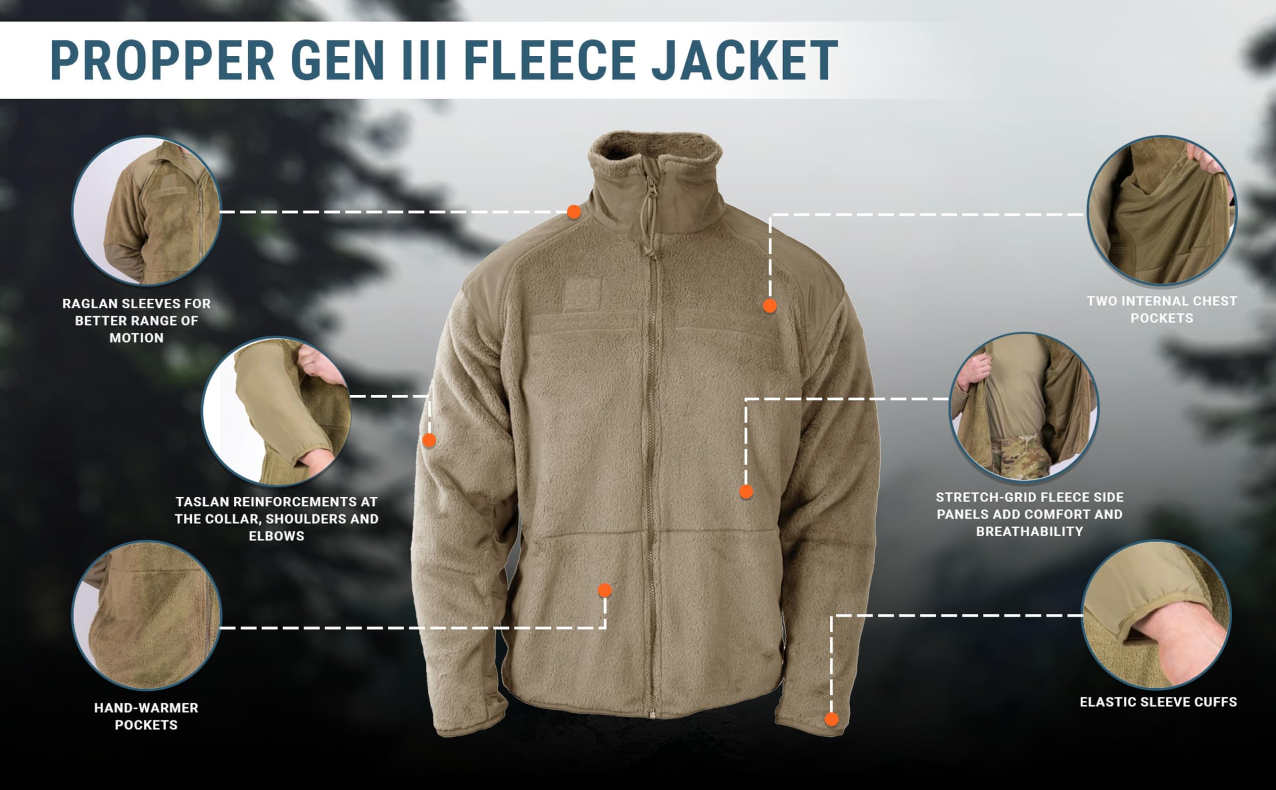 Propper Gen III Jacket - 100% Polyester Fleece, Lightweight & Durable - Perfect for Outdoor Activities, Hiking, and Military Use