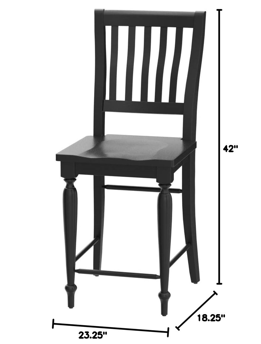 Liberty Furniture Industries Slat Back Counter Chair (RTA) - Modern Bar Stool for Kitchen Island, Breakfast Nook & Home Bar - Ready-to-Assemble Dining Chair