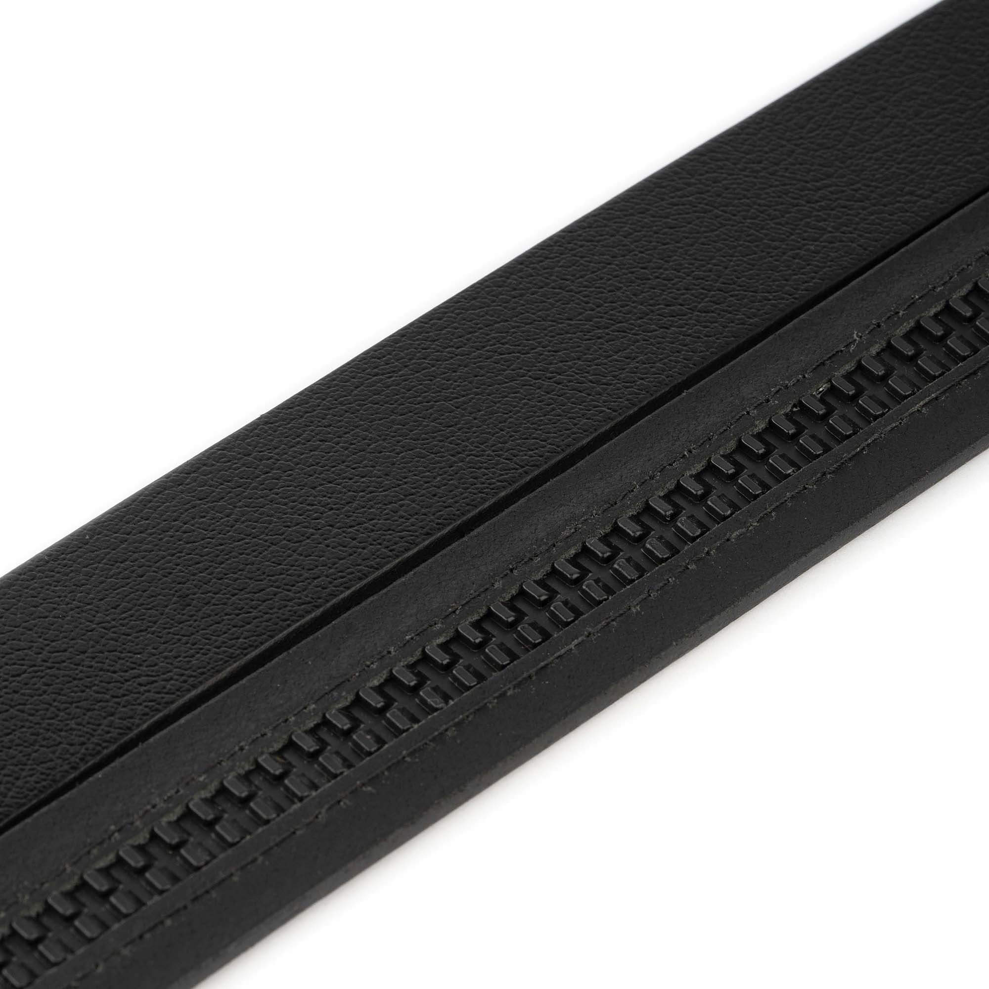 Premium Black Buffalo Leather Ratchet Belt Strap Replacement for Montblanc Buckles - Durable & Adjustable Dress Belt for Business, Office & Formal Occasions