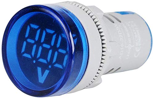 Teper RAVB Metar 001 Digital SMD Display Volt Meter - 60-500V AC Voltage Tester with Big Digit Display & 22mm LED (Atom Blue) - Perfect for Home, Industrial & Automotive Electrical Testing (Pack of 1)
