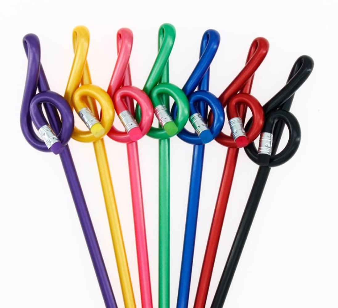 9-Piece Treble Clef Pencils | Bendable Music G-Clef Pencils for Office & School | Fun Musical Notation Writing Supplies | Perfect Gift for Musicians & Students | Great for Music Lessons, Note-Taking & Creative Writing