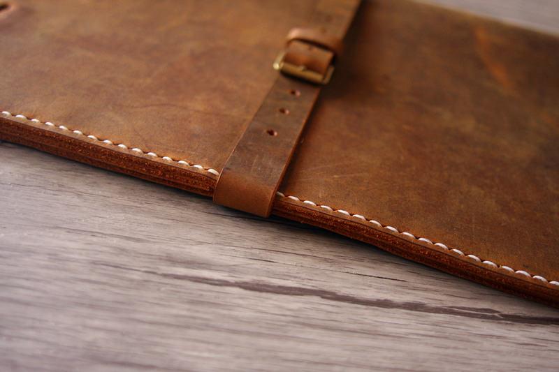 Personalized Leather 14 Inch Laptop Sleeve Case - Custom Monogram Laptop Bag for MacBook Pro/Air, Business & Travel Protection - Perfect for Office, School & Commuting