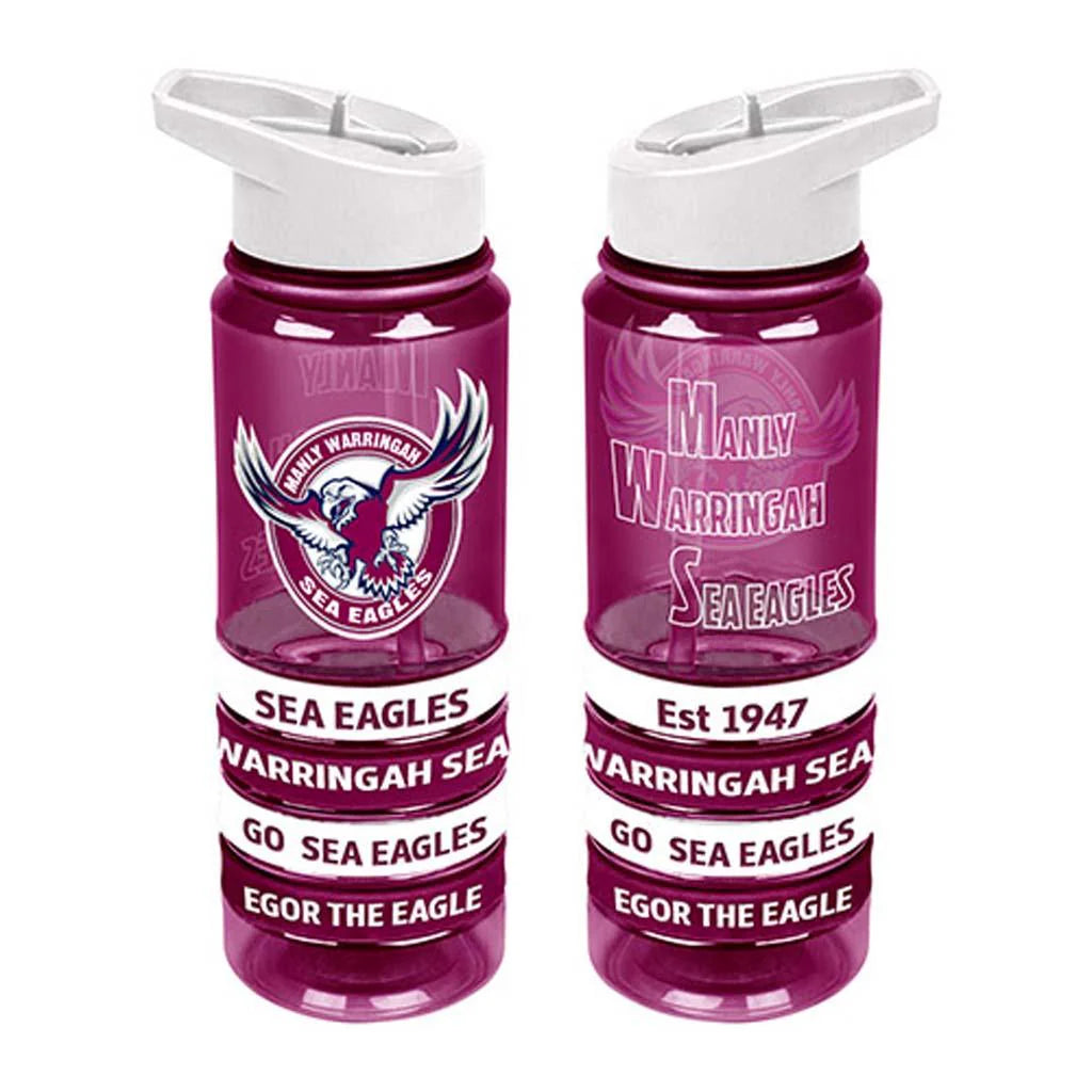 Manly Sea Eagles Tritan Water Bottle with Carrying Bands - Durable & Leak-Proof for Gym, Hiking & Outdoor Adventures