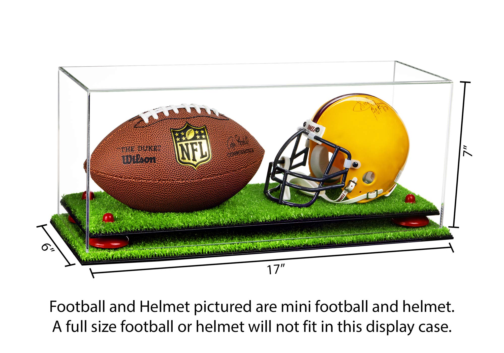 Mini Football Helmet Display Case - Acrylic Double Mini Helmet Holder for Collectibles & Memorabilia - Perfect for Sports Fans, Man Cave Decor, and Gift Ideas (A019)