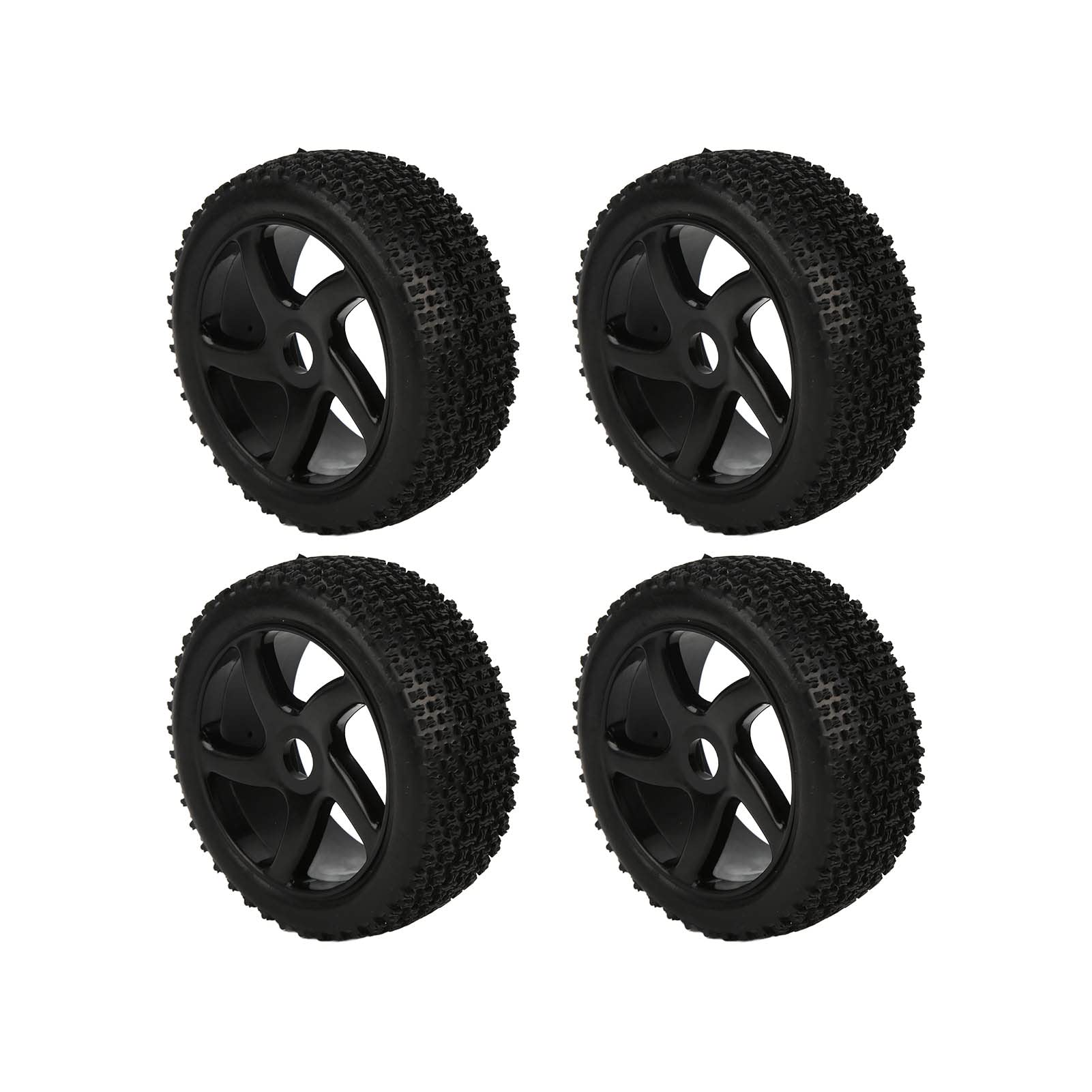 High-Quality Rubber Tires with Wear-Resistant Sponge Liner for 1/10 & 1/8 RC Cars - Durable, Shock-Absorbing & Perfectly Designed (Black) | Ideal for Off-Road Racing, Drifting & RC Car Upgrades