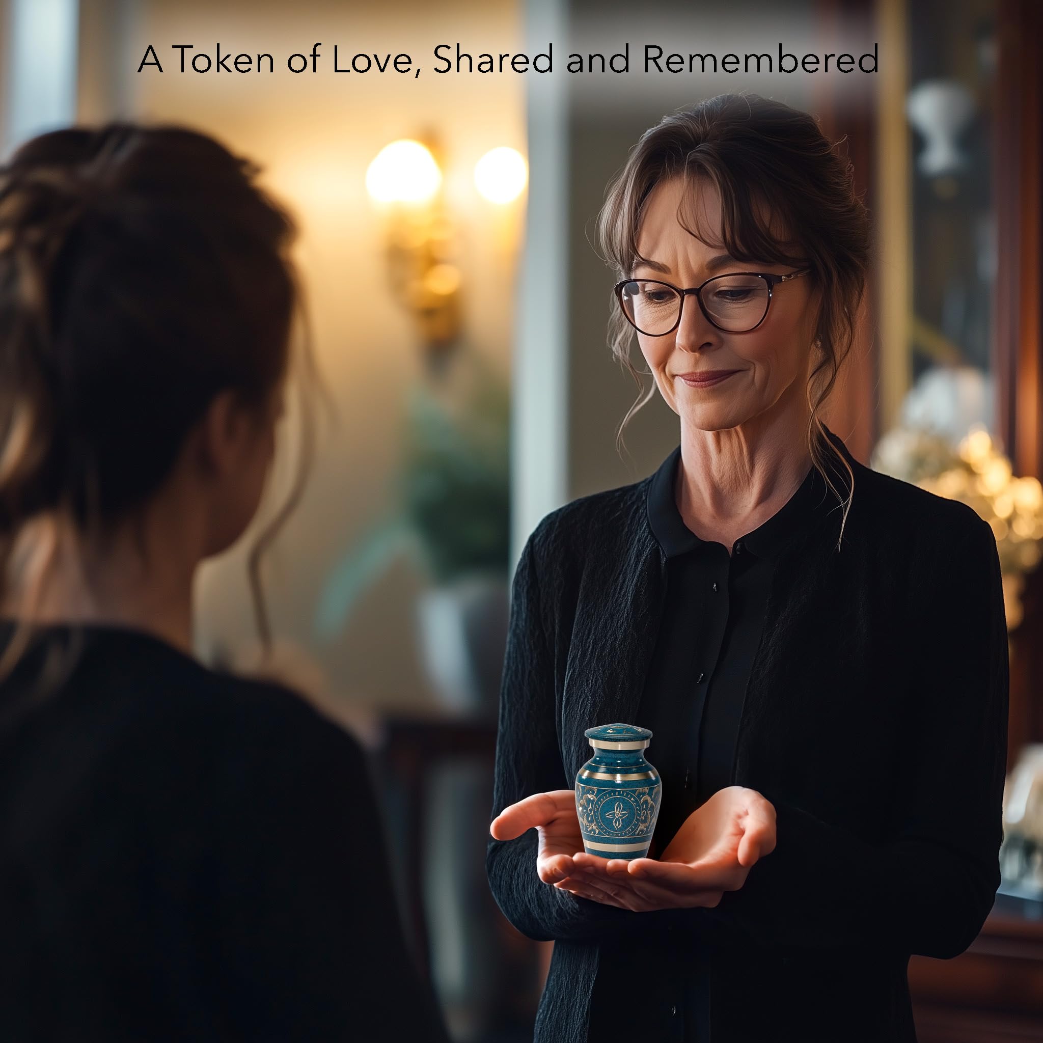 Majestic Radiance Keepsake Urns for Human Ashes - Elegant Velvet Gift Box, Memorial Urn for Cremation Ashes | Perfect for Home Memorials, Funeral Services & Honoring Loved Ones
